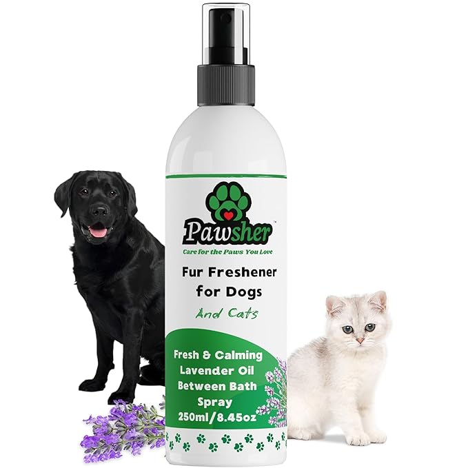 Dog Perfume Spray Long Lasting, Refreshing & Calming Lavender Scent for in Between Baths, Odor Eliminating for Dogs & Cats, Dog Cologne & Deodorizer Perfume, 8.45 oz