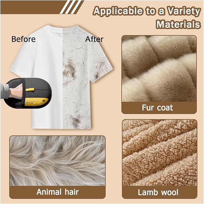 3PC Electrostatic Pet Hair Removal Glove for Cats & Dogs,2025 Upgraded Animal Fur Removal Tool,Reusable Cat & Dog Hair Remover for Couch, Furniture,Laundry,Car Seat,Cat Grooming Gloves