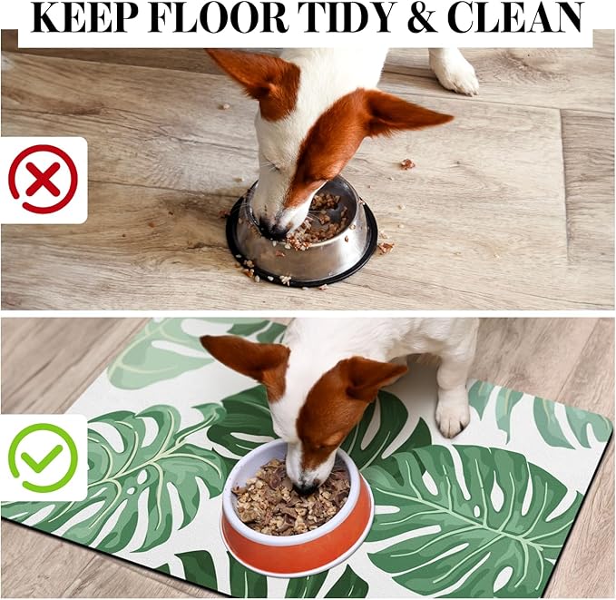 Dog Food Mat for Floors, Absorbent Bowl Mat for Water Dispenser, Quick Dry Cat Food Pet Supplies