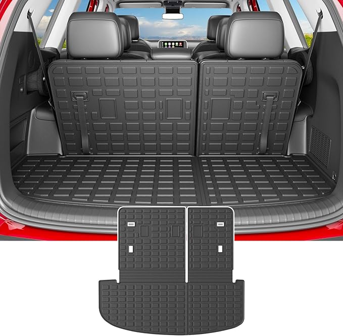 powoq Cargo Mat Compatible with 2020-2025 Kia Telluride Trunk Mat Cargo Liner TPE Back Seat Protector Trunk Liner Replacement for 2020-2025 Kia Telluride Accessories