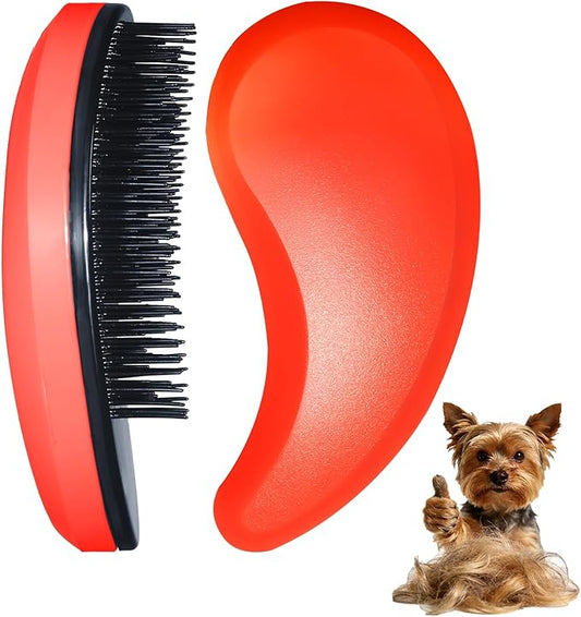Small Dog Brush - Puppy Hair Brush- Grooming Tool for Teddy, Yorkies, Maltese, Shih Tzu, Chihuahua (Orange)