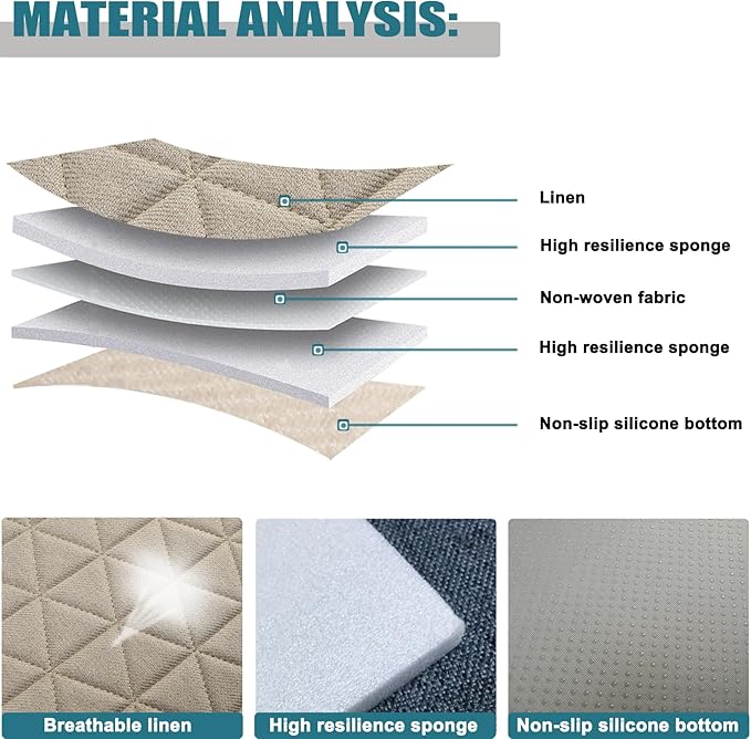 West Llama Linen Front Car Seat Cover Protector Anti-Slip Bottom Seat Cover Fits 95% of Vehicles,Wrapping Around The Bottom,Triangular Pattern(Beige-2Pcs)