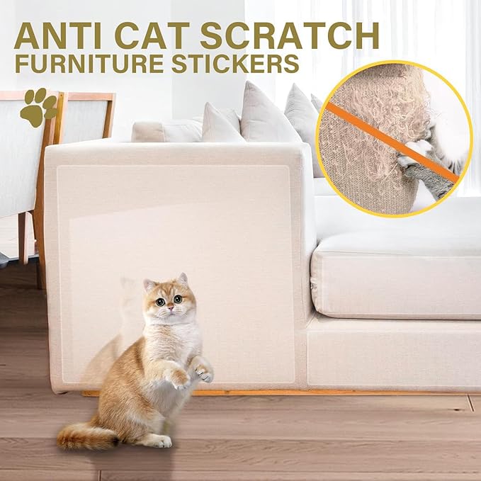 yongjoy Anti-Cat Scratch Furniture Protector, Flexible Sticky Couch Corner Guard, Thicken Vinyl Cat Scratch Tape (158" x 11.8")