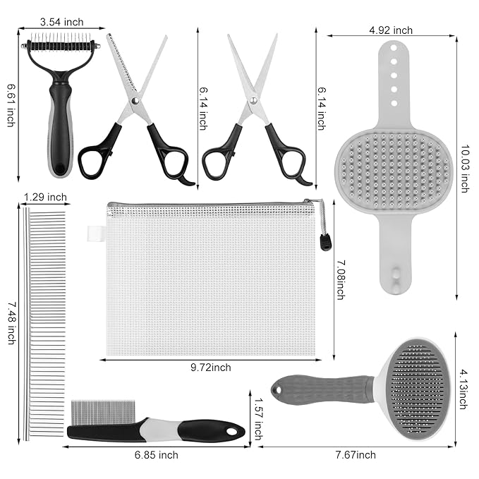 Aiolpy Pet Grooming Kit – Shedding Slicker Brush & Bath Massage Tool for Dogs, Cats, Puppies & Rabbits | Gentle, Easy-Clean Design for Healthy Coats & Relaxing Grooming