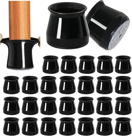48 Pack Chair Leg Floor Protectors, Chair Feet Protectors for Hardwood Floors,Silicone Chair Leg Caps Covers Pads, Floors from Scratching and Reduce Noise (Black Fit:1.3"-2")