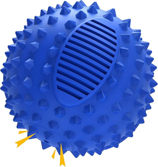 petizer 3" Squeaky Dog Balls for Aggressive Chewers, Durable Interactive Spiky Ball for Teething, Indestructible Rubber Dog Chew Toys, Tough Pet Toys for Small, Medium & Large Breeds
