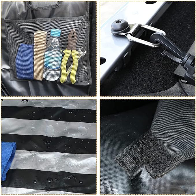 Dog Trunk Liner for Jeep, Heavy Duty Waterproof Oxford Cargo Protector for 2007-2026 Wrangler JK JL 4-Door, Nonslip Washable Pet Seat Cover & Anti-Scratch Liner (US Flag)