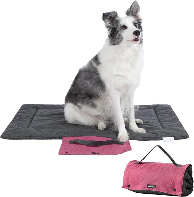 KHONSU PET Dog Travel Mat for Camping Portable Waterproof Lightweight & Outdoor Easy Clean Pad Foldable into Compact Carry Bag (Medium Sized up to 35 lbs)