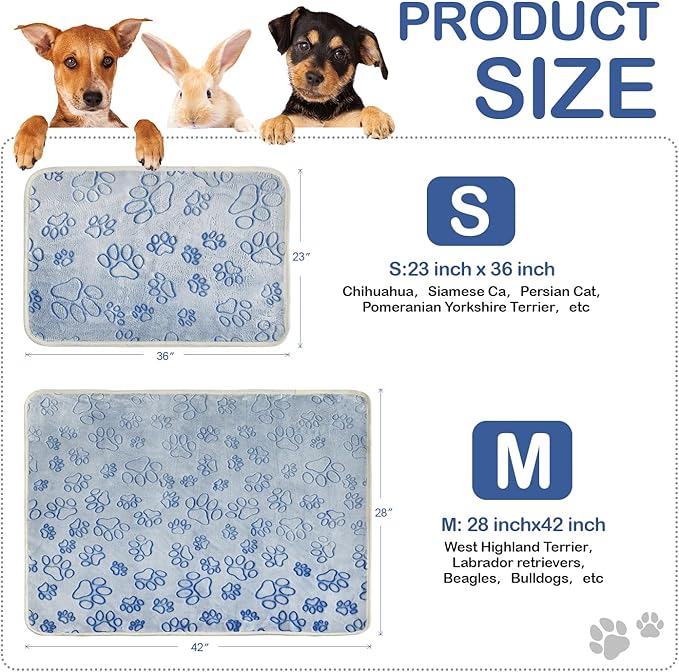 Qeils Reusable Puppy Pads, 2 Pack Washable Pee Pads for Dogs, Non Slip Wee Wee pad, Absorbent and Leakproof Training Mats for Potty, Crate, Playpen, Bed, Sofa, 28"x 42"
