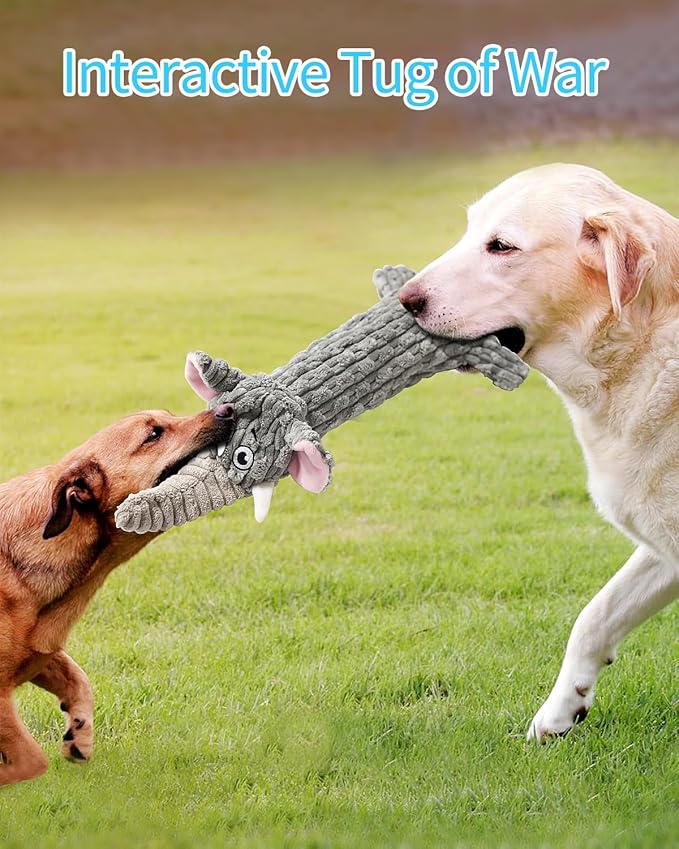 KrauzPet Dog Toys, Squeaky Plush No Stuffing Crinkle Dog Toy for Small Medium Large Dogs, [3 Pack] Interactive Puppy Teething Water Bottle Dog Chew Toy