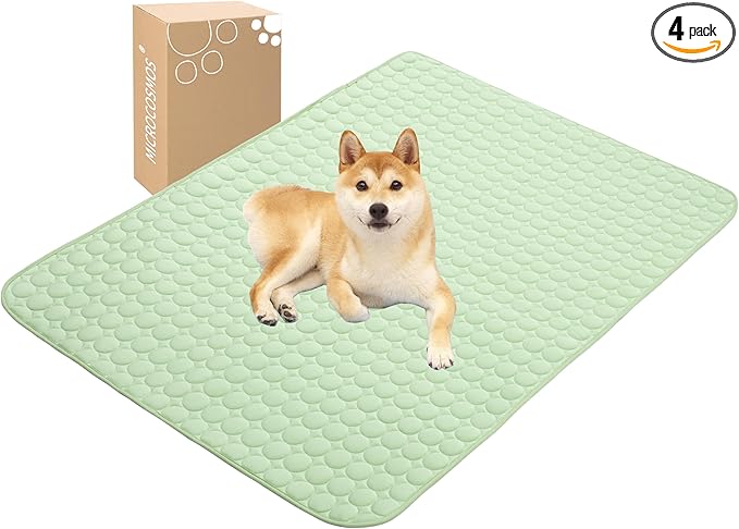 MICROCOSMOS Summer Cooling Mat & Sleeping Pad- Water Absorption Top, Materials Safe, Easy Carry, EZ Clean. Keep Cooling for Pets, Kids and Adults.(Green, 59" x40")