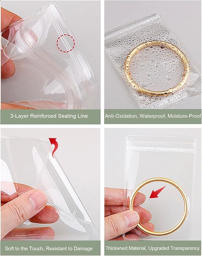4 In 1 Acrylic Jewelry Organizers and Storage with 60 Portable Anti Tarnish Jewelry Bags, Clear Jewelry Box Organizer, Travel Jewelry Case for Earrings/Rings/Necklaces for Women Girls