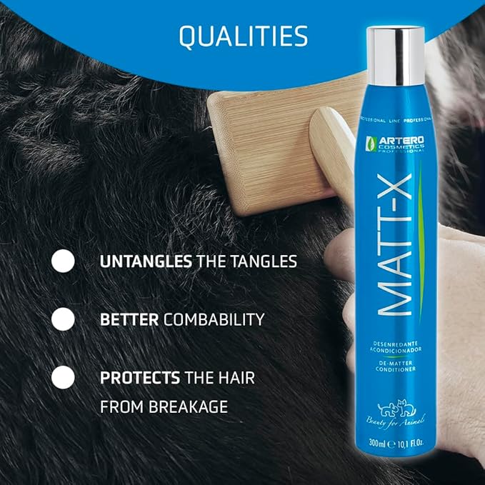 Artero Matt-X Ultra Dematting Spray for Dogs & Cats – Professional Detangler & Conditioner, Fast Tangle Removal, Soft Shiny Coat Finish, 10.1 fl oz
