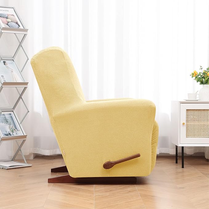 KEKUOU Recliner Chair Covers Lazy Boy Recliner Covers Stretch Couch Cover Slipcovers 1 Piece Furniture Protector with Elastic Bottom for Dog,Kids.(Recliner, Champagne)
