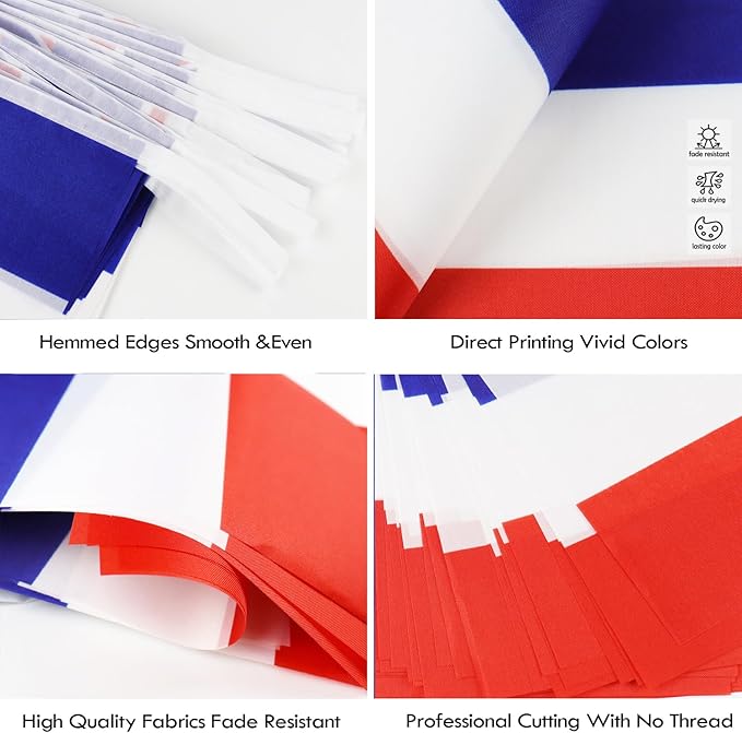 France String Flag Pennant Banner - 38 Flags, 42 Feet Small Mini French Flags Bunting Banner for Country Decoration, School, Party, Sports Events