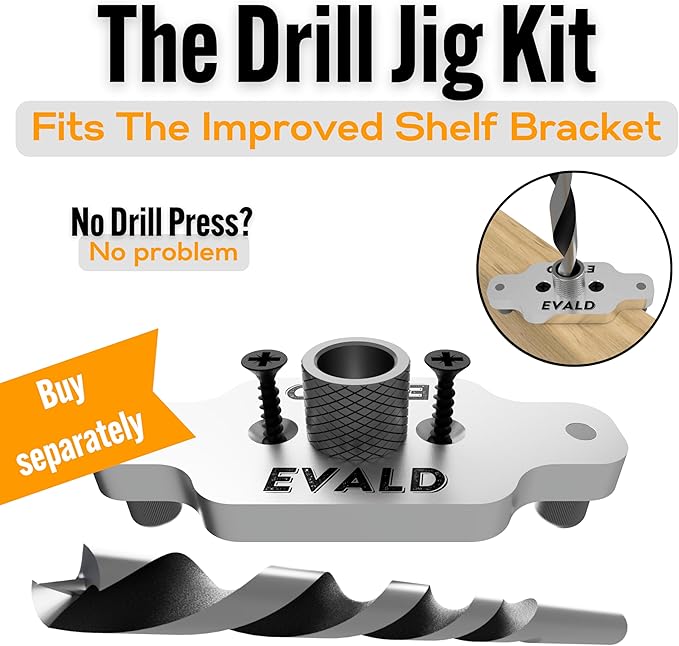 EVALD Hidden Floating Shelf Bracket | 8-Inch Heavy Duty Blind Shelf Support | Kitchen Shelf, Fireplace Mantel Bracket | Invisible Wall Mount Bracket for Home & Office | Floating Shelf Hardware 6 Pack