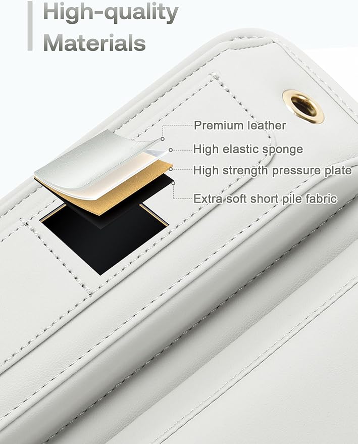 Premium Leather Car Seat Gap Filler Organizer, Universal Fit Interior Accessory with Card Slots, Car Center Console Organizer for Suv, Truck (Beige, 2 Pack)