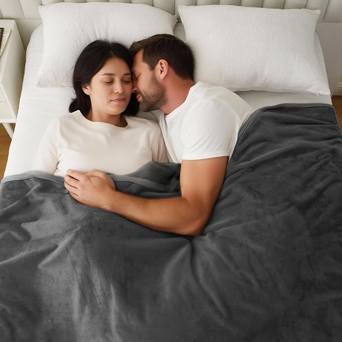 CAPT.SNOOZE Water Proof Blanket 50x60 Inches - Reversible Flannel Blanket for Bed, Sofa,Couch- Spillproof, Leakproof Soft Double-Sided Dark Grey Throw Blanket for Adults, Pets, Couples