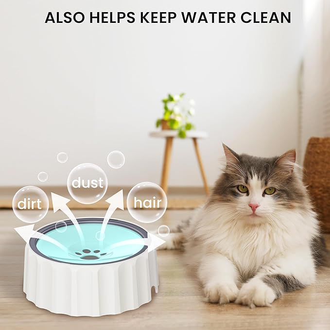 FORWH Dog Small Animals Water Bowl No Spill 70oz/2L Large Capacity Dispenser Non Slip No Splash Small Animals Bowl Pet Slow Feeder No Drip Dog Water Bowl on Vehicle for Dogs and Cats - Green