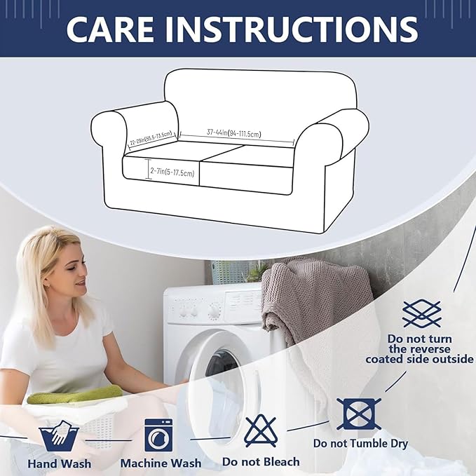 hyha Waterproof Couch Cushion Covers, Wear Resistant Couch Cover, Anti Slip Sofa Slipcovers Washable, Soft Thick Jacquard Furniture Protector for Pets Dog (1 Piece for Medium, Grey)