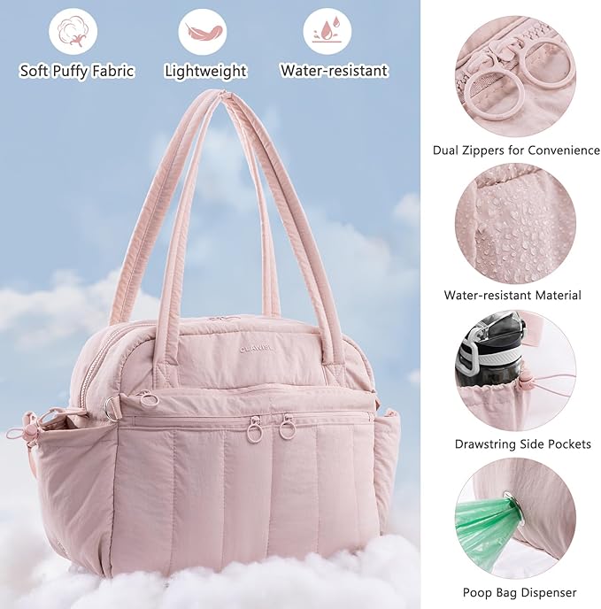 Dog Travel Bag for Supplies, Airline Approved Pet Travel Organizer with 2 Food Containers & Collapsible Bowls, Large Capacity Dogs Tote Bag for Weekend, Stylish Dog Mom Gift for Pet Lovers