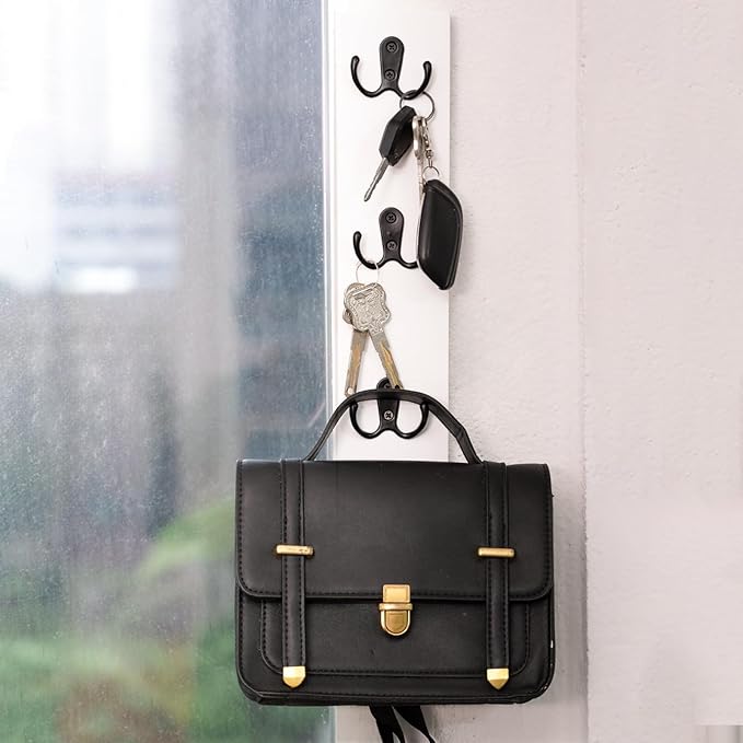 Yohsnor Vertical Wall-Mounted Key Holder – Stylish Entryway Hook Rack, Perfect for Narrow Spaces – Ideal Storage Solution for Keys, Scarves, Wallets, Belts, and Dog Leashes – Rustic Wood Key Hanger
