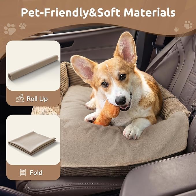 MontVoo Washable Dog Bed Cover, Absorbent Quick Dry Pet Bed Sheet, Easy Hair Removal Couch Covers for Dogs/Cats, 32x45 Inches, Waterproof PU Backing Dog Bed Mat for Car Seat, Crate, Cover Only, Beige