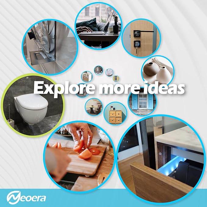 Neoera Cabinet Door Bumpers Rubber Feet (200pcs, 3/8” Dia, Clear Cylindrical Shape) Adhesive Sound Dampening Pads for Cabinet Doors, Drawers, Glass Tops, Cutting Boards, Laptop