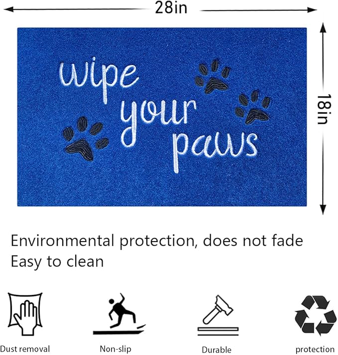Outside Door Mat for Home Entrance Funny Mats Wipe Your Paws Welcome Mat for Front Door Indoor with Non Slip Rubber Mat Dog Mats,18x28 Inch