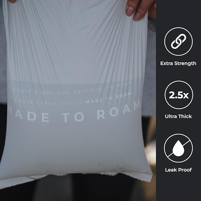 MADE TO ROAM On Dooty Bags - Plant Based Dog Poop Bag Rolls, Extra Thick, Leak Proof, Unscented Dog Waste Bags (Set of 3 Boxes, 270 Bags Total) - Carolina Blooms