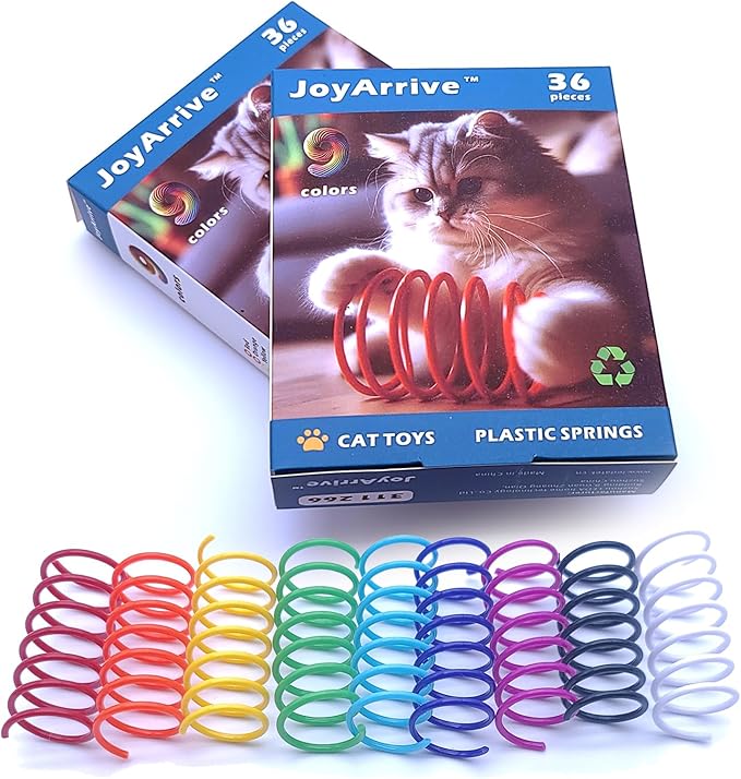 9 Colors Cat Spring Toy, Colorful Springs Self-Play Cat Toys for Indoor Cats,Interactive Cat Toy, Cat Kittens Spiral Coil Springs for Swatting,Biting,Hunting,Pouncing 72PCS