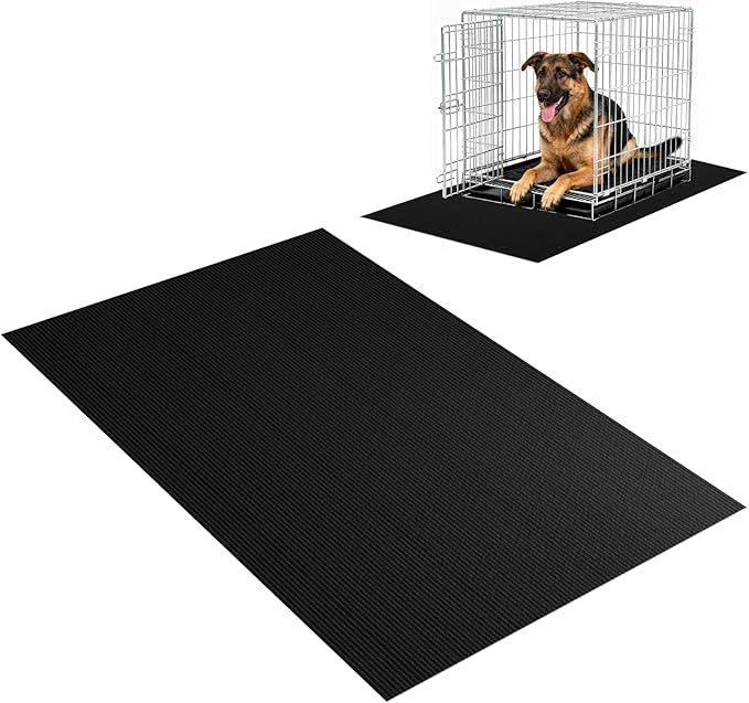 Pet Crate Floor Protection Mat, Ultra-thin Mat for Under Dog Crate, 23.6" x 47.2" XL Thin Cut to Fit Design Washable Floor Covering Reusable Waterproof Non Slip Rug Whelping Pad for Pet (Large)