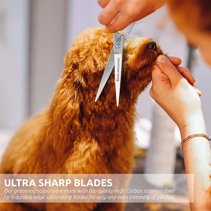 Hair Cutting Scissors, All Purpose 7 Inch Stainless Steel, Sharp Edge Blades, Dog Grooming Scissors, Hair Shears for Barber, Hairdressing Scissor for Haircut and Dogs