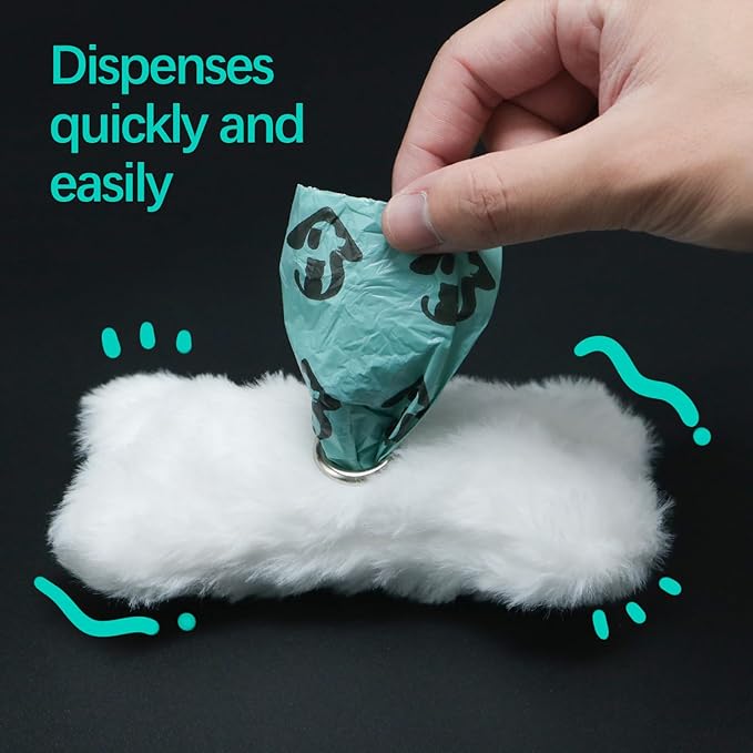 Cute Plush Bone Shaped Waste Bag Dispenser Durable Dog Poop Bag Holder Convenient Portable Waste Bag Organizer Ideal for Dog Walks and Outdoor