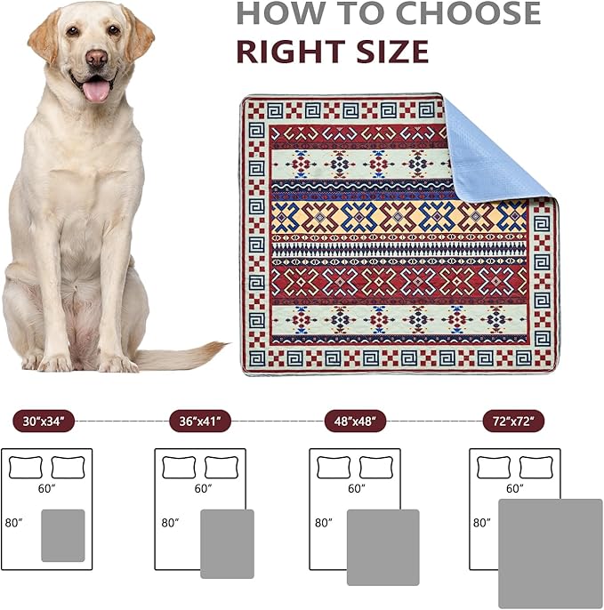 Qeils Washable Pee Pads for Dogs, Reusable Puppy Pads Super Absorbent Leakproof Dog Training Pads, Non-Slip Wee Wee Pads for Crate, Floor, Potty Pads Feeding Mat Dog Pee Extra Large Pee Pads 72"x72"
