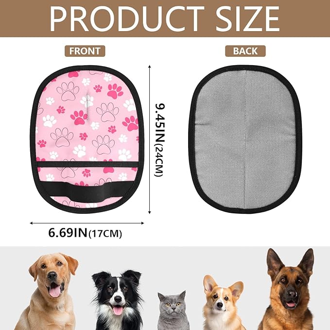 Pet Grooming Gloves Reusable Dog & Cat Hair Remover for Furniture, Car Interiors Multi-Surface Deshedding Tool for Carpets, Bedding & Home Cleaning