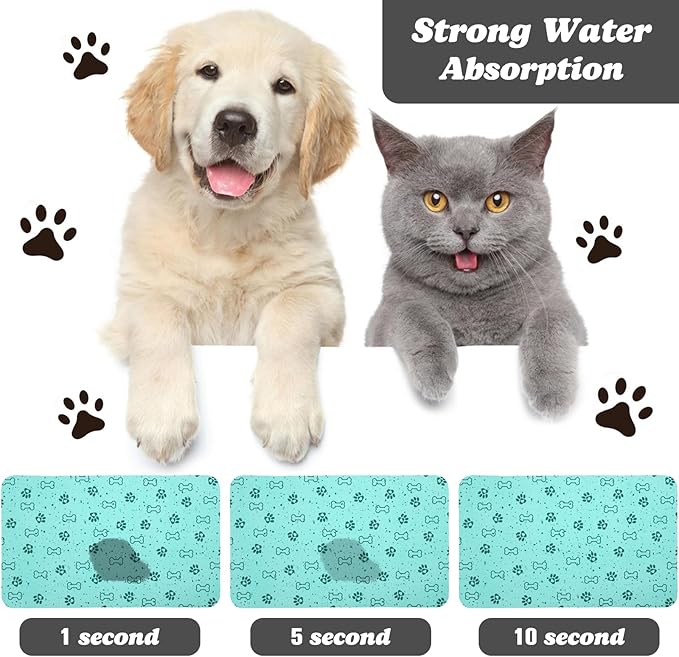 Dog Food Mats,Cat Absorbent Water Bowl Feeding Mats Pet Placemats for Food and Water Spot 16 * 24 inch