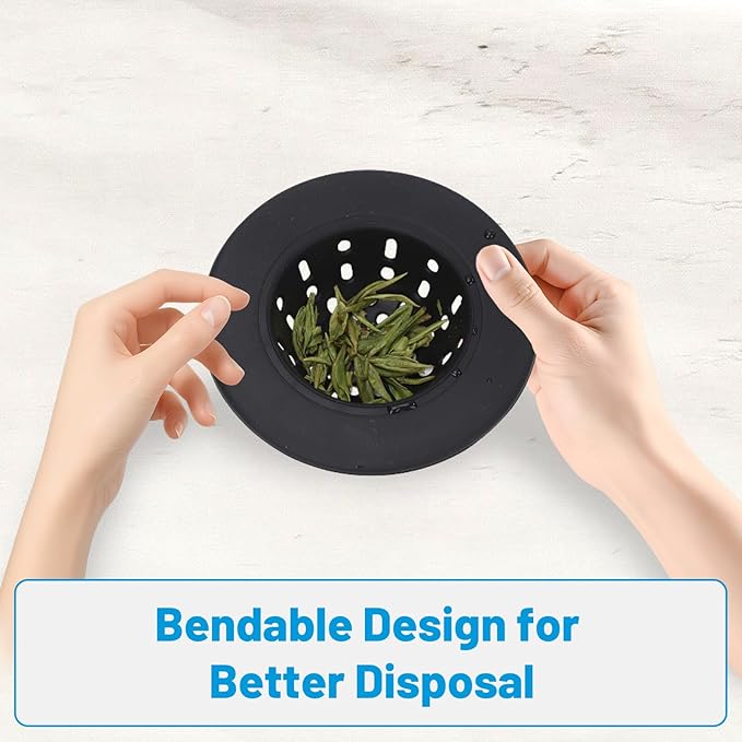 4.8-Inch Silicone Sink Strainer- Universal Kitchen Sink Drain Strainer, Kitchen Counter & Blackstone Griddle, Reusable Non-Stick Grill Rest Mat for Utensils & Hot Pans, Gray