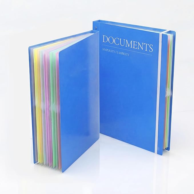 Important Document Organizer, Portable Document Holder for Papers, Passports, Birth Certificates, Expanding Folio for Home, School, Office Supplies, Letter Size
