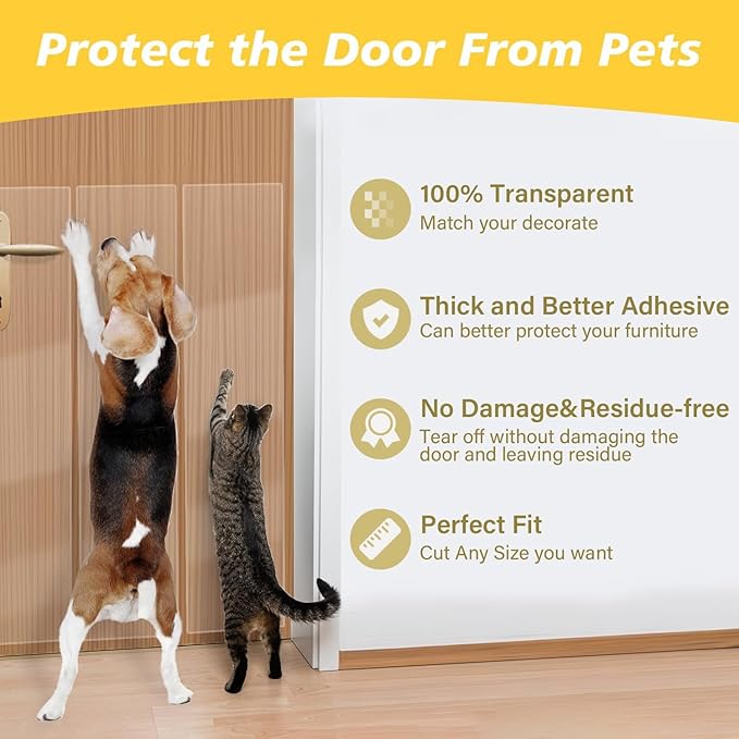 yongjoy Anti-Cat Scratch Furniture Protector, Flexible Sticky Couch Corner Guard, Thicken Vinyl Cat Scratch Tape (158" x 11.8")
