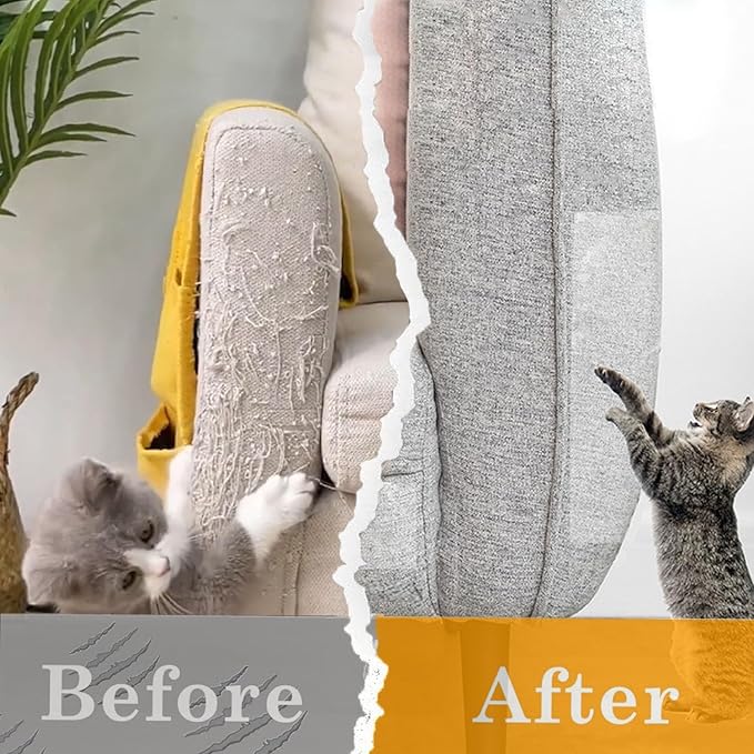 Chuangseed 6" x 20Yds Transparent Cat Scratch Deterrent Tape - Double Sided, Furniture Protector for Couch, Carpet, Doors