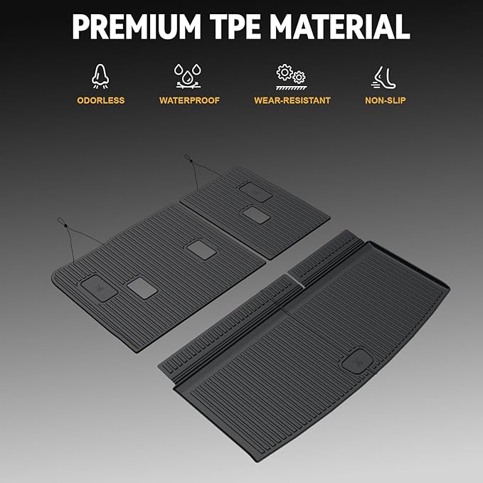 Cargo Mat for 2021-2026 Chevrolet Chevy Tahoe/GMC Yukon, Full Coverage All Weather Trunk Cargo Liner with 3rd Row Backrest Protectors for Tahoe Accessories (Not fit Yukon XL)