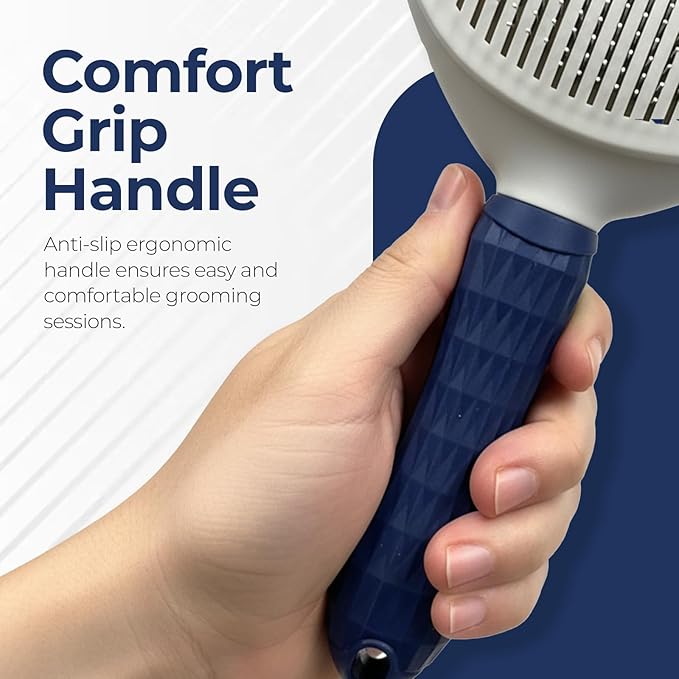 Brooklyn Pet Gear BPG Pet Grooming Tools for Dogs & Cats- Self-Cleaning Slicker Brush, Removes Loose Hair- Skin Safe Easy to Use Deshedding & Detangling Grooming Tool for All Coat Types