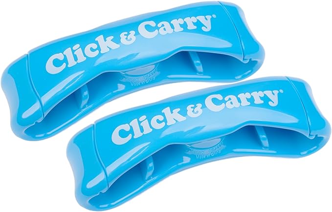 Grocery Bag Holder & Plastic Bag Carrier With Gel Padded Handle - Hands-Free Shopping Assistant for Multiple Bags, Paint Cans & Luggage - 100lb Capacity, As Seen on Shark Tank, by Click & Carry