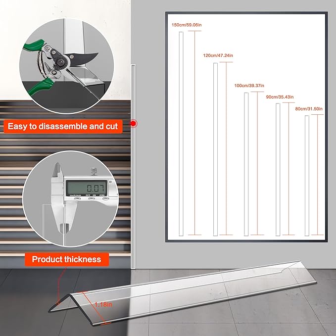 Frychee Clear Self-Adhesive Wall Corner Protectors-2 PCS of Corner Guards & Edge Protector for Baby, Furniture, Door, Tables, Cover Sharp Furniture, Easy to Install (3cmx120cm/1.18inx47.2in)