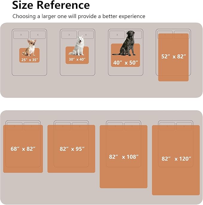 Tuffeel Waterproof Blanket for Bed, Leak Proof Dog Couch Blankets Reversible, Pet Throw Sofa Furniture Protector Machine Washable-82 x120,Orange+Cream