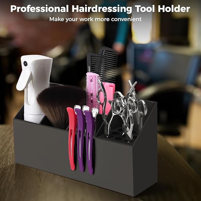 Scissors Large Storage Box, Scissors Holder for Groomers, Shear Holder for Hair Salon, Professional Hairdressing Combs, Clips, Brushes Storage Racks Tool Box