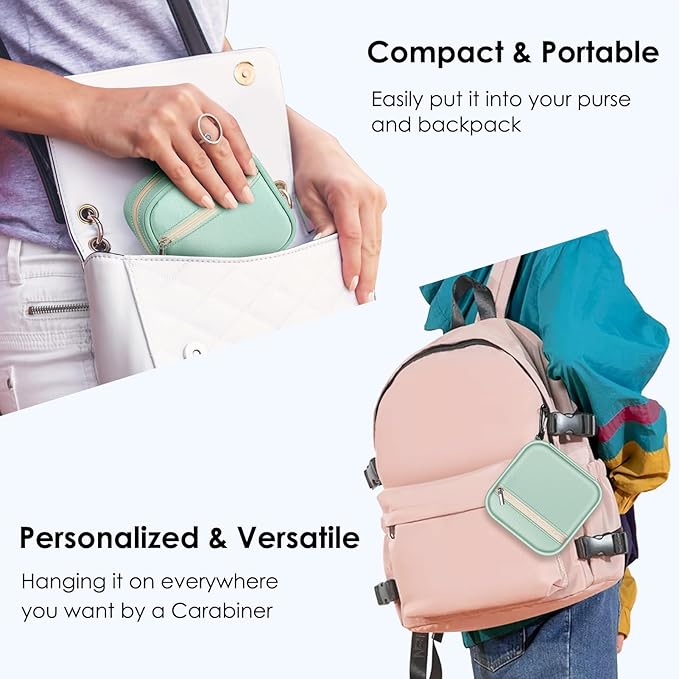 FINPAC Charger Case for MacBook, Small Electronic Organizer Bag for MacBook Power Adapter, Portable Pouch Travel Storage for Laptop Accessories, Magic Mouse, USB Drives, GoPro, Gadgets - Light Green