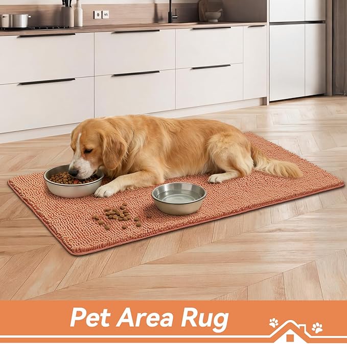 Bcoimo Super Absorbent Dog Door Mat, 48"*30" Anti Slip Mat for Muddy Paws, Pet Rugs for Dirty Paws Washable That Absorbs Moisture and Dirt, for Dog Cage and Pet Resting Carpet