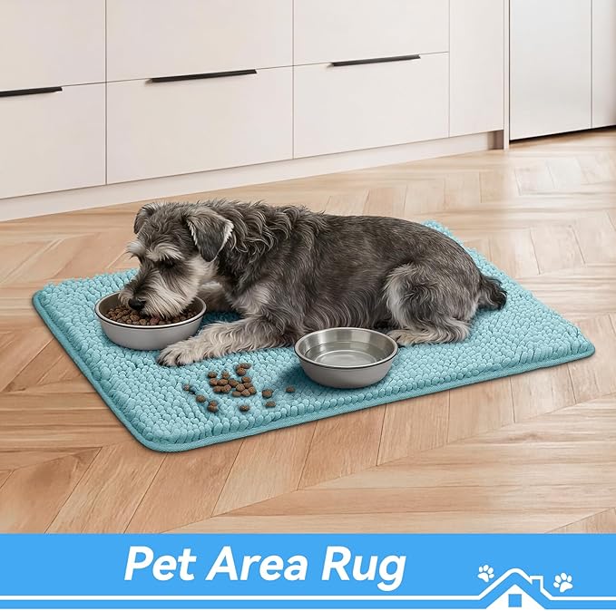 Bcoimo Super Absorbent Dog Door Mat, 30"*20" Anti Slip Mat for Muddy Paws, Pet Rugs for Dirty Paws Washable That Absorbs Moisture and Dirt, for Dog Cage and Pet Resting Carpet